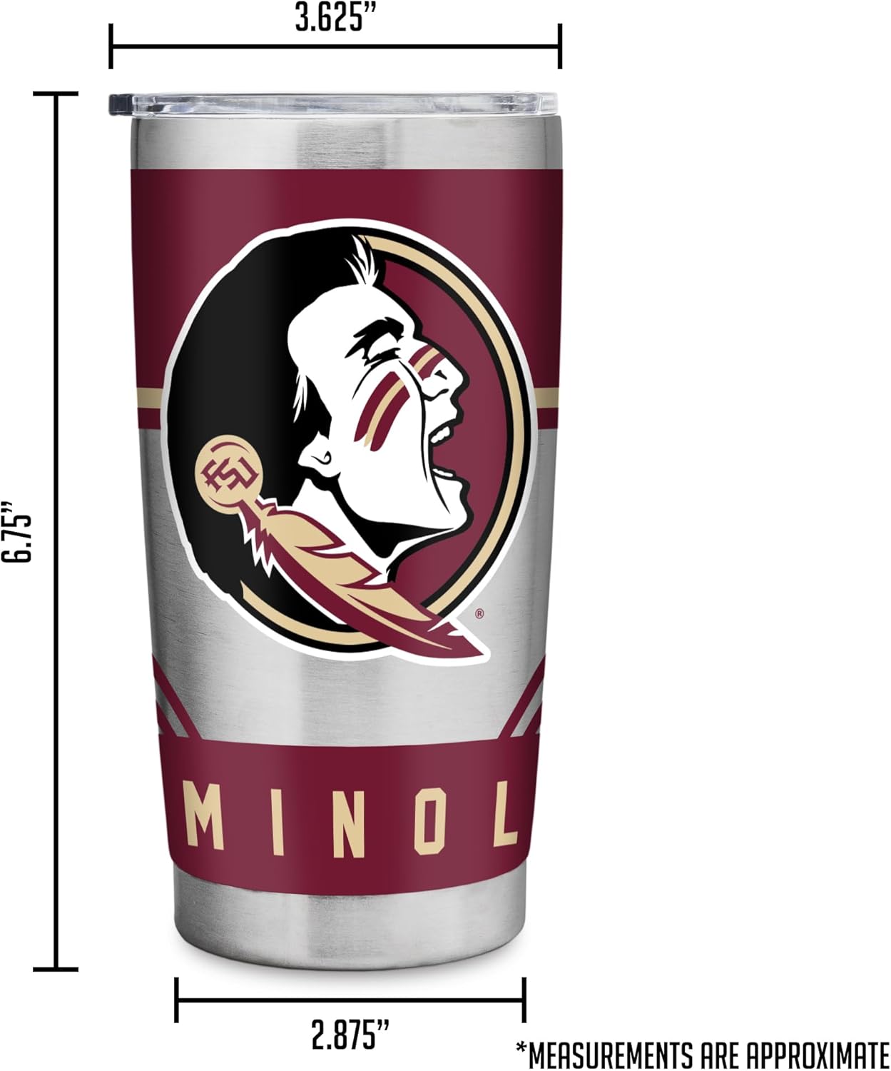 Rico Industries NCAA West Chester Golden Rams Standard 20oz Stainless Steel Tumbler with Lid - Great For Coffee, Tea, Water or Cocktails - Image 8