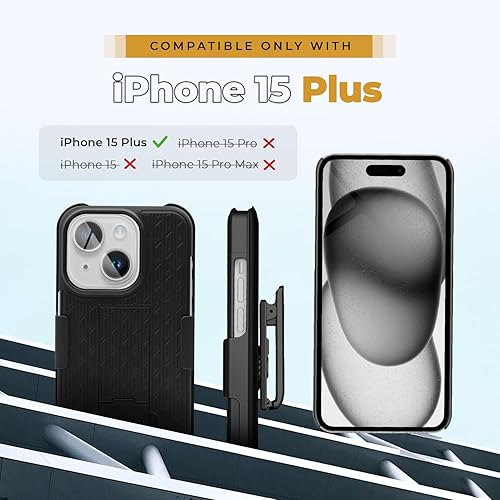 Vista 55 de MOTIVE for iPhone 15 Pro Max Case with Belt Clip, Shell Holster Combo for Apple iPhone 15 Pro Max Holster, Slim Rugged Case, Drop Shockproof