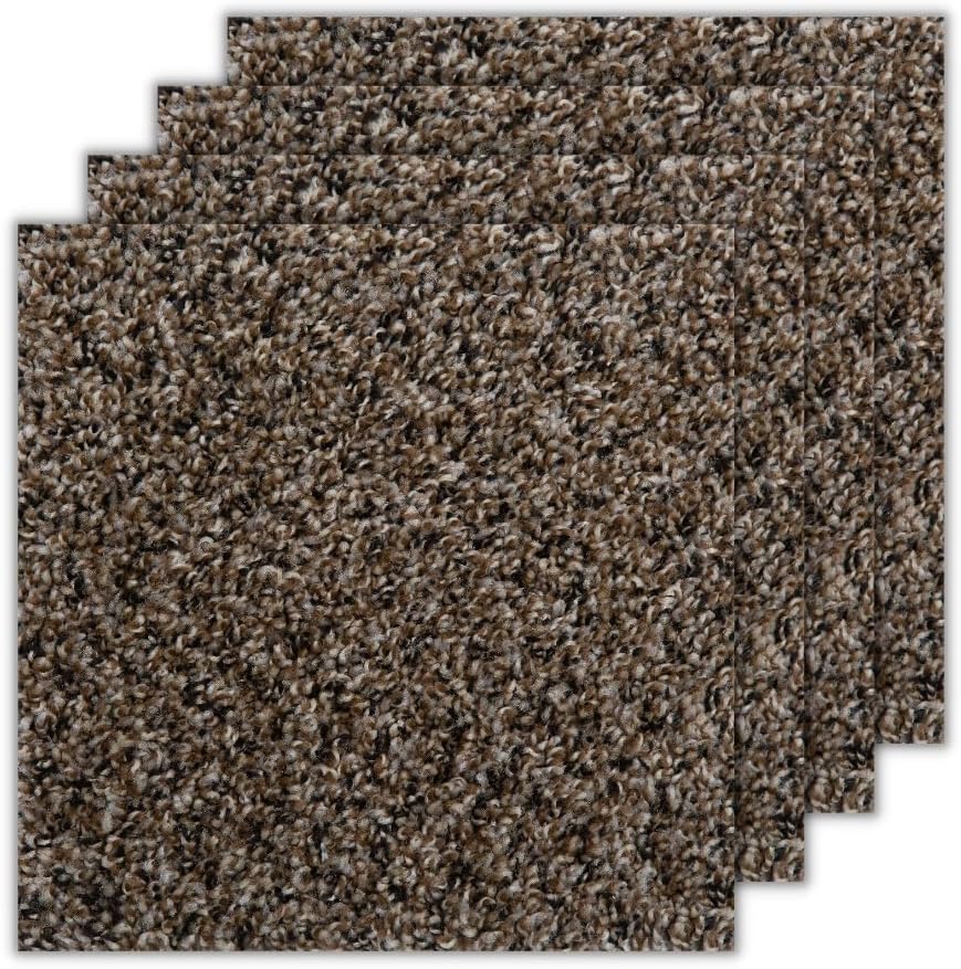 Smart Squares in A Snap Premium Made in The USA Carpet Tiles 18x18 Inch, Soft Padded, Seamless Appearance, Peel and Stick for Easy DIY Installation (10 Tiles - 22.5 Sq Ft, 383 Rustic Charm)
