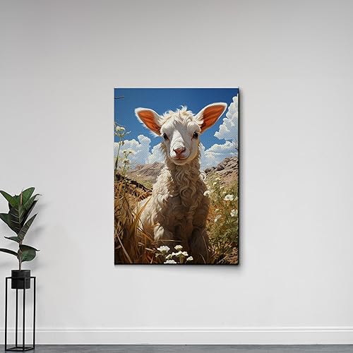 Miniatura 6 de Grazing sheep on hillside painting, sheep sign, Inspirational, nature photography, sheep wall art, shabby chic decor