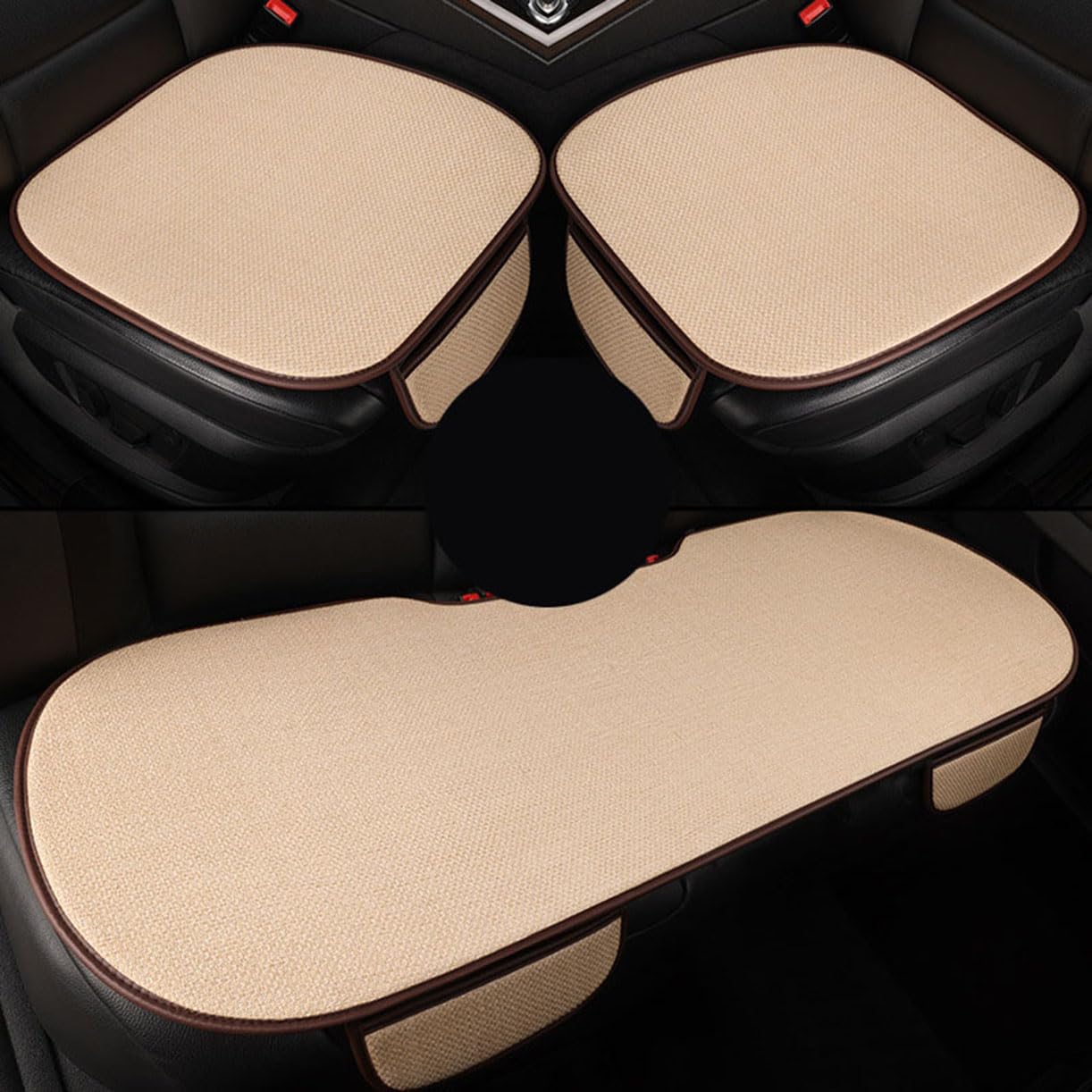 Set di Cuscini per sedili Auto,Cuscino Regolabile per sedili,Accessori per sedili Auto,per VW Scirocco 2009-2016,Beige Three-Piece Set