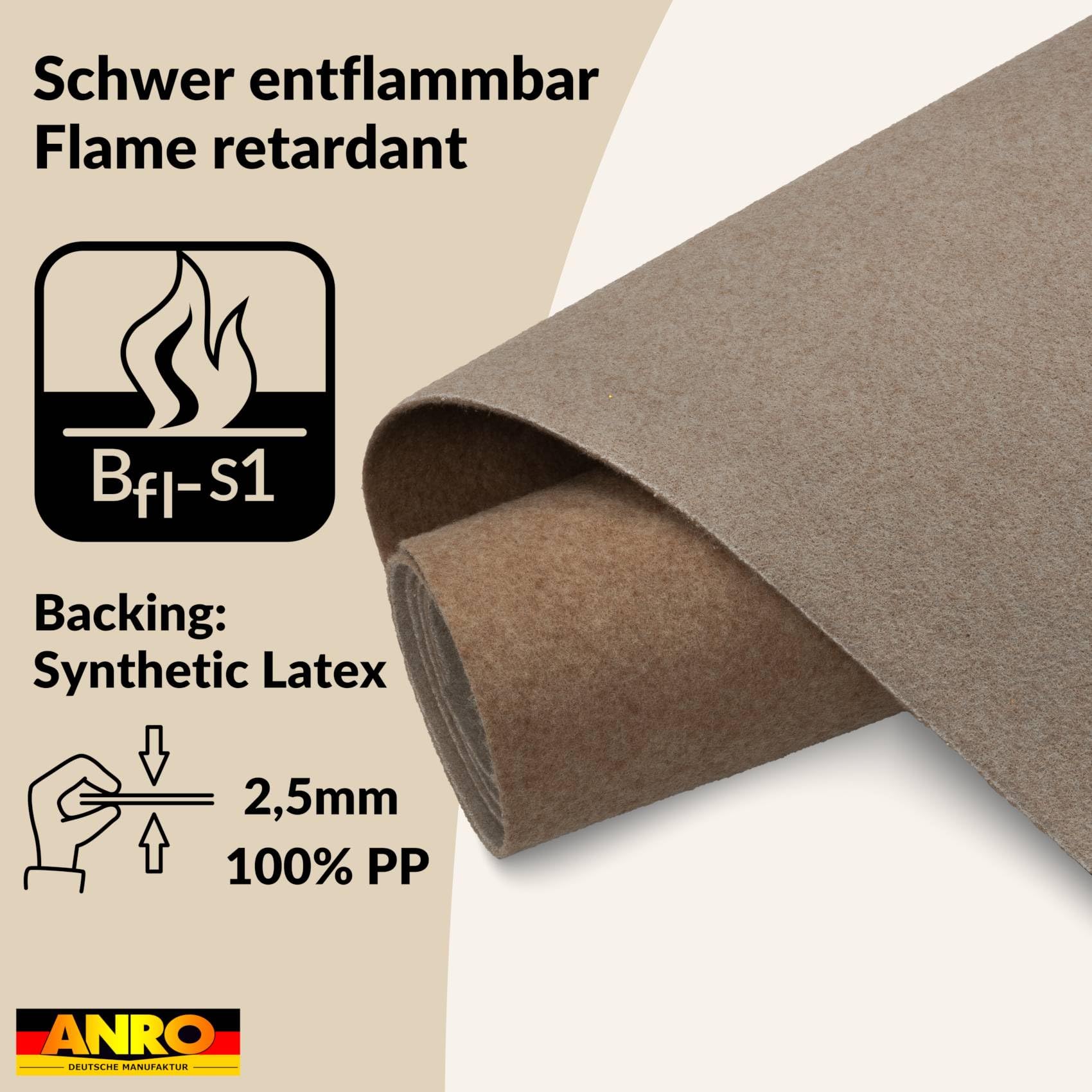 Messeteppich Event Teppich Teppich Läufer Meterware Hochzeitsteppich Empfangsteppich VIP Alex Läufer Flur 1000 x 100 cm Beige