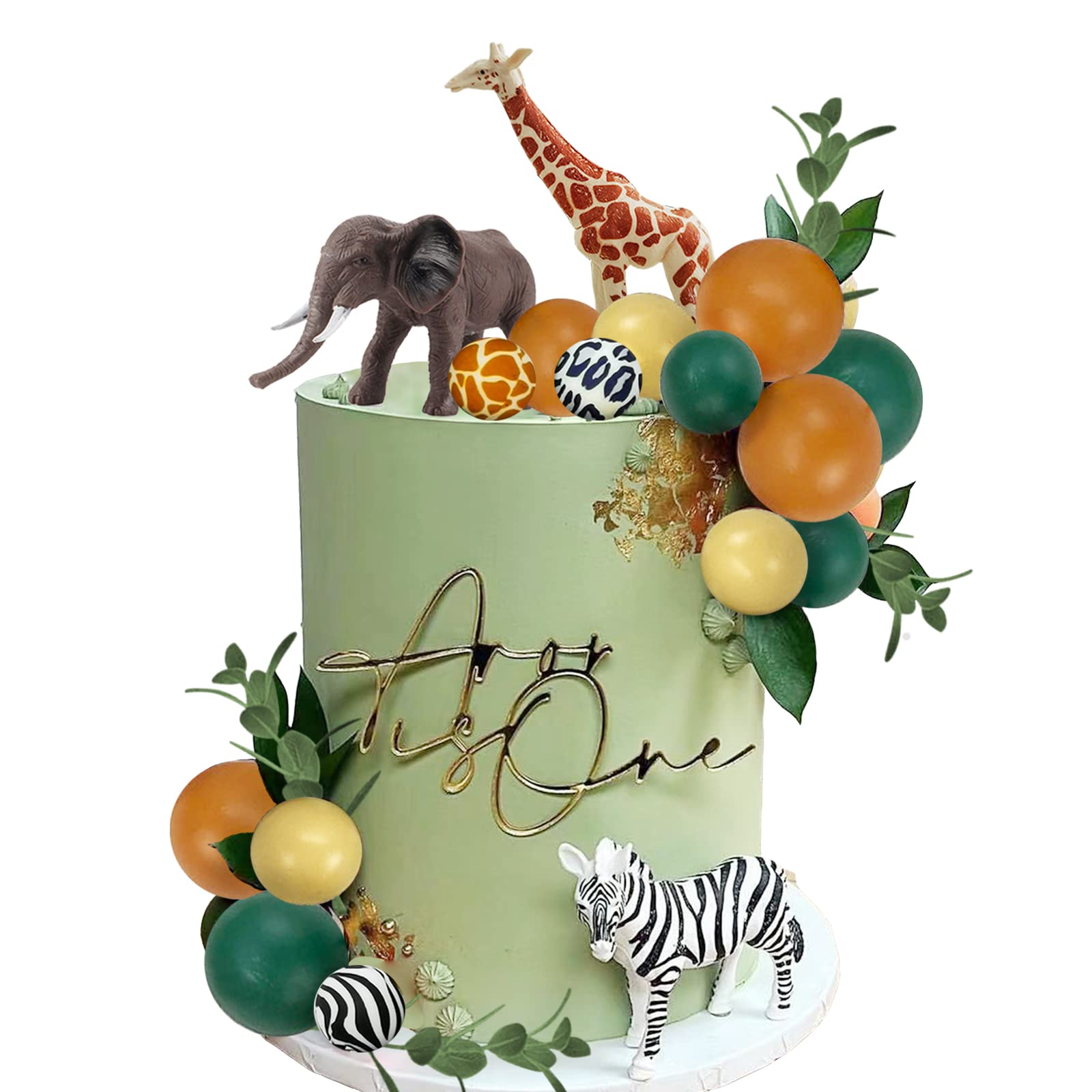 24 PCS Realistic Safari Jungle Animal Cake Toppers 