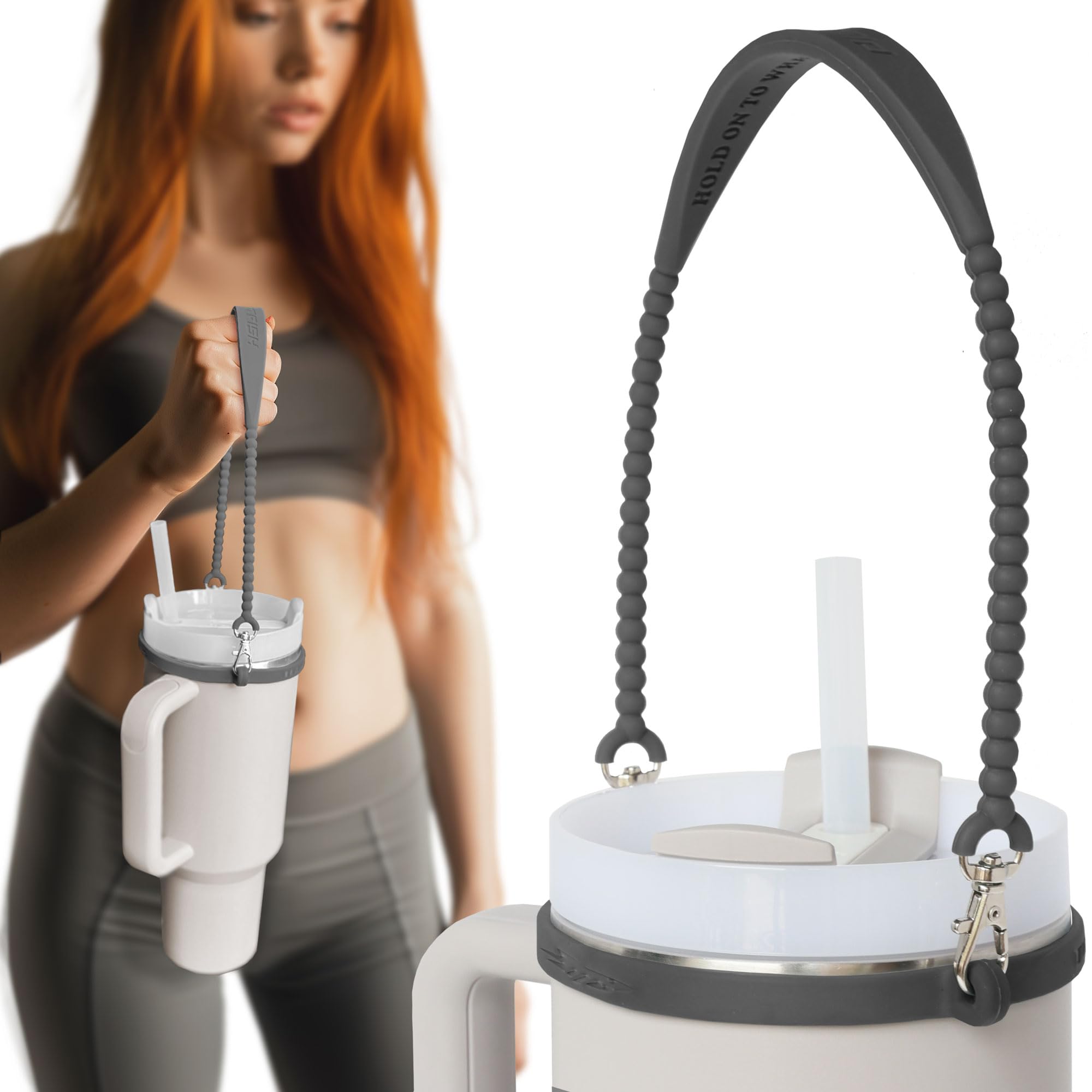 Pilotfish Water Bottle Strap - Heavy Duty Handle for Bottles | Fits Most Bottle Sizes, Dishwasher Safe, with Removable Clips