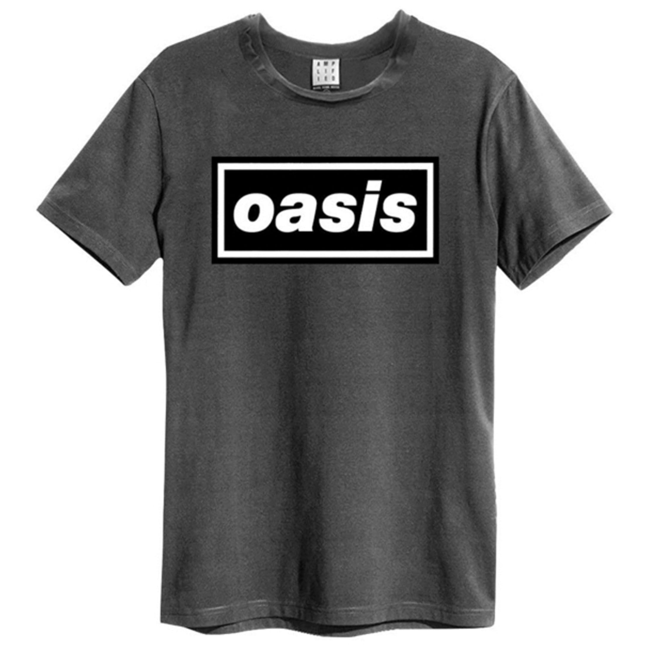 Amplified Men's Charcoal Oasis Decca Band Logo T Shirt Xl