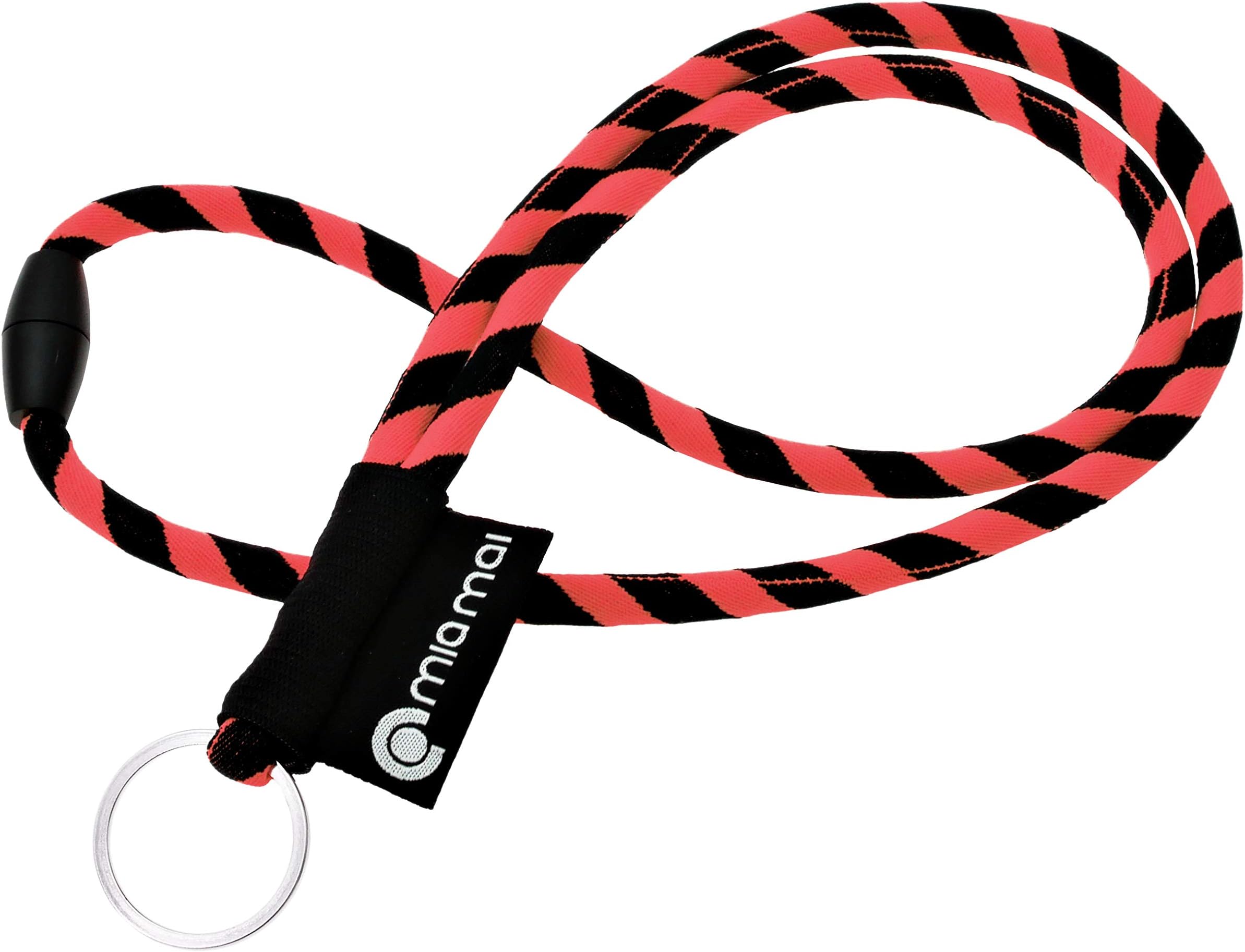 Mia Mai Tubular Lanyard (45 cm), Lanyard with Safety Clasp, Key Ring, red/black,