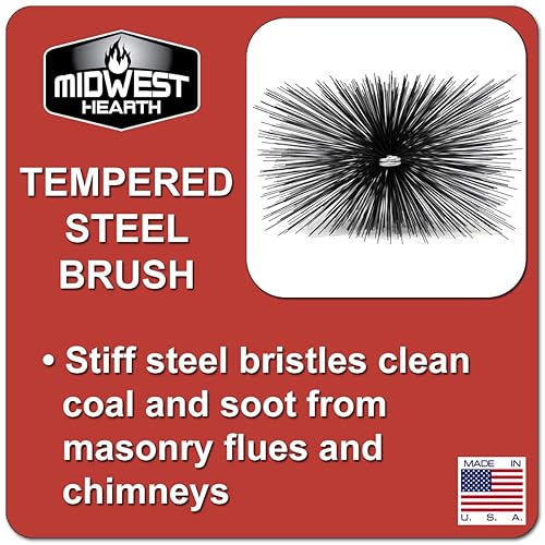 Miniatura 2 de Midwest Hearth Cepillo de limpieza de chimenea de alambre rectangular (7 x 11 pulgadas, rectangular) fabricado en EE. UU