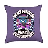 Funny Unpaid Tech Computer Support Ninja Meme Throw Pillow