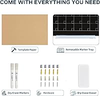 Vista 50 de J&J worldwide Glass Whiteboard Yearly Calendar - 35" X 47" Large Wall Whitrboard - White Board Dry Erase Planner for Wall Home, School, Office