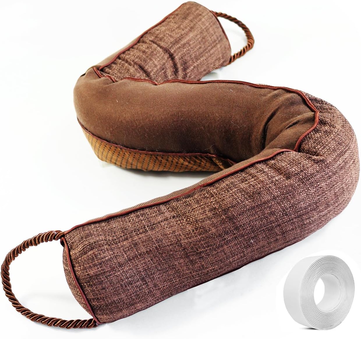 Heavy Duty Door Draft Stopper-Weighted Door Bottom Weather Stripping Noise Blocker (Brown, 36 inch)