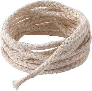 Oil Lamp Wicks, 65.6 Feet 1/8Inch Round Cotton Lamp Wicks for Candle Making, Wick Burner Replacement for Alcohol Lamp Tiki Torches Lantern
