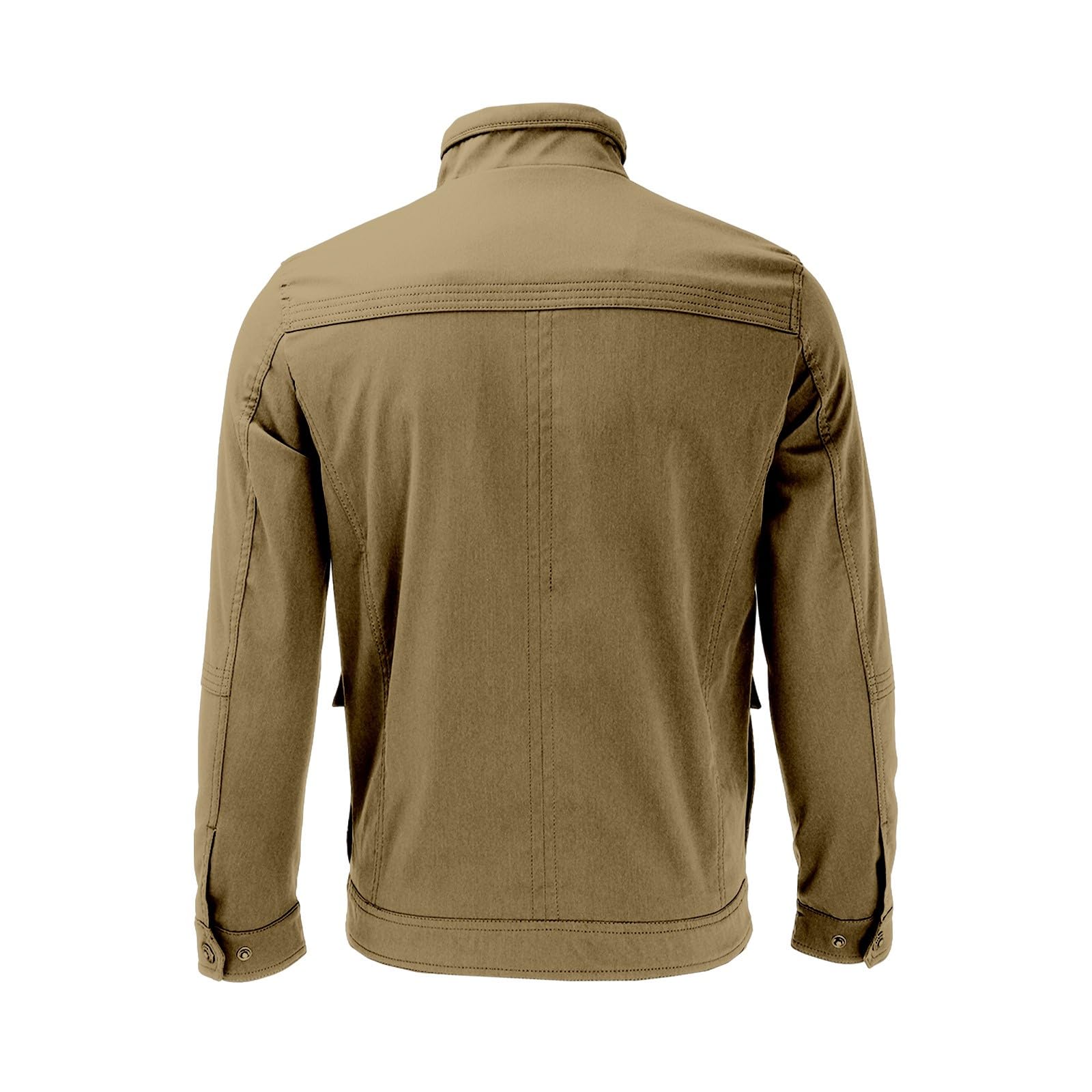 Chaqueta para hombre con múltiples bolsillos, chaqueta militar para hombre, táctica, casual, cuello alto, ropa de trabajo, chaqueta de manga larga, abrigos de ocio, chaquetas con cremallera completa