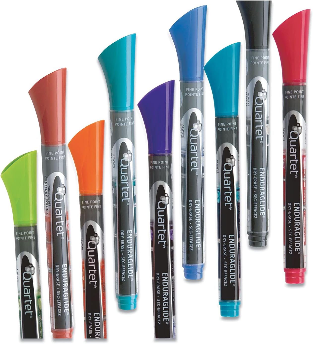 Dry Erase Markers, Whiteboard Markers, Fine Tip, EnduraGlide, BOLD COLOR, Assorted Classic & Neon Colors, 12 Pack (5001-21M)