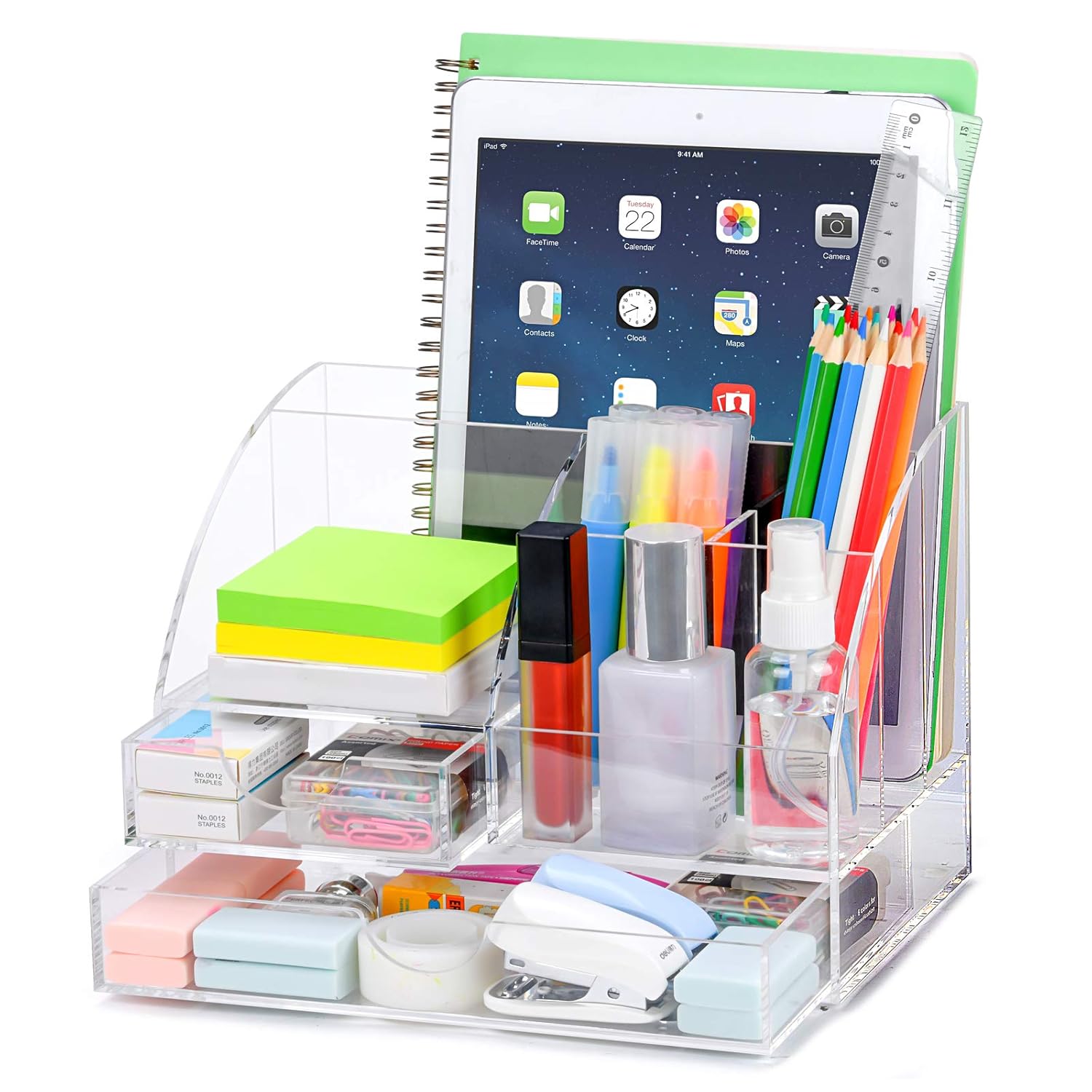 Acrylic Desk Organizer,Cute Office Supplies Accessories Essentials