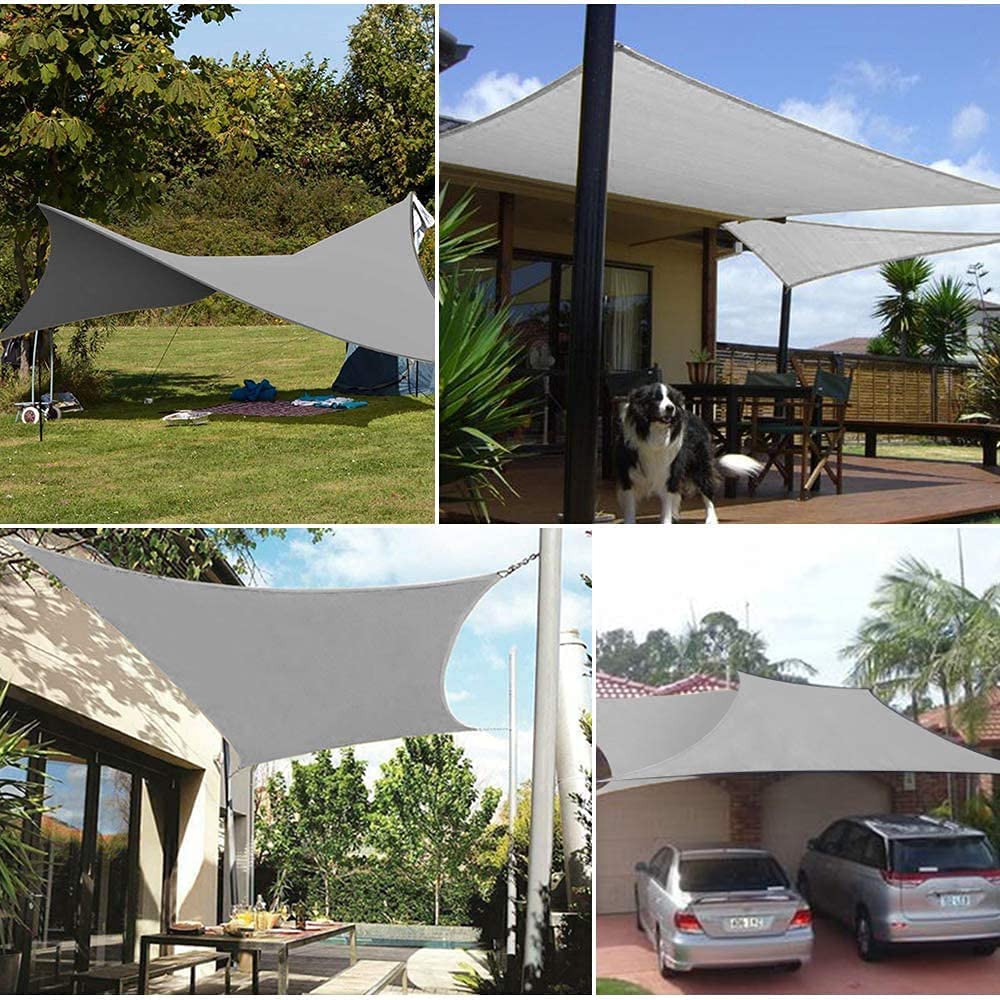 Dripex Tenda da Sole per Esterno, 5X7M Vela Ombreggiante, Tenda a Vela Rettangolare Protezione Anti Raggi UV e Impermeabile, Telo Parasole per Giardino, Terrazzo, Patio, Cortile e Prato (Grigio)