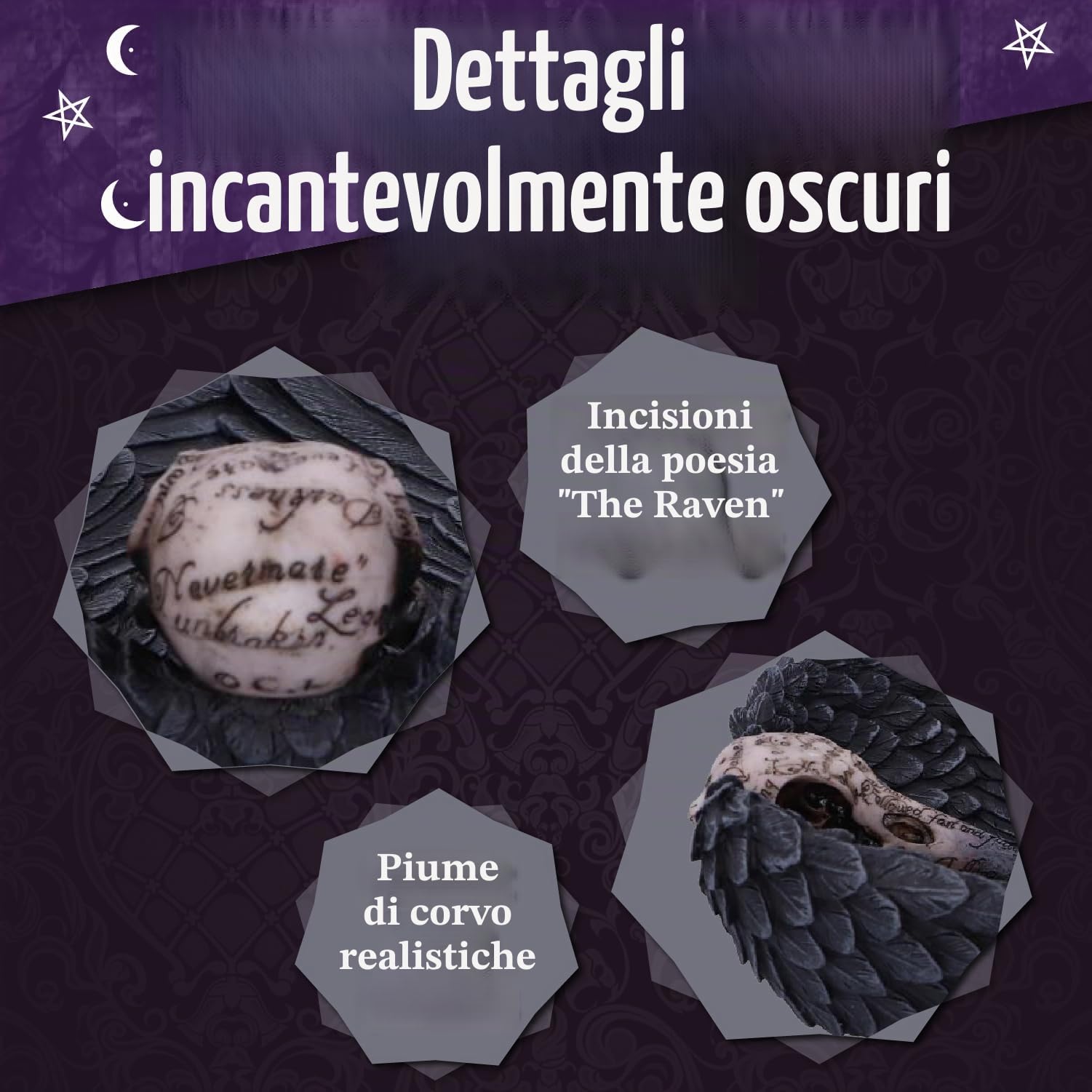 Nemesis Now Edgar's Raven Non Specificato Articoli Decorativi nero/beige poliresina