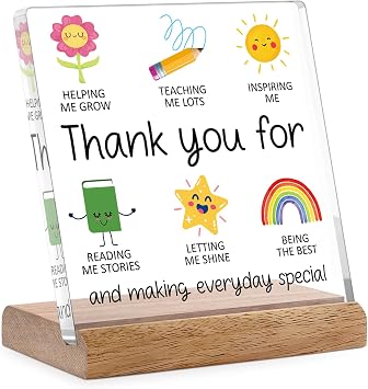 Thank You for Helping Me Grow Gifts - Teacher Appreciation Gifts for Women Men Daycare Teacher Preschool Teacher New Teacher Goodbye Gift Ideas 4.7 x 4.7
