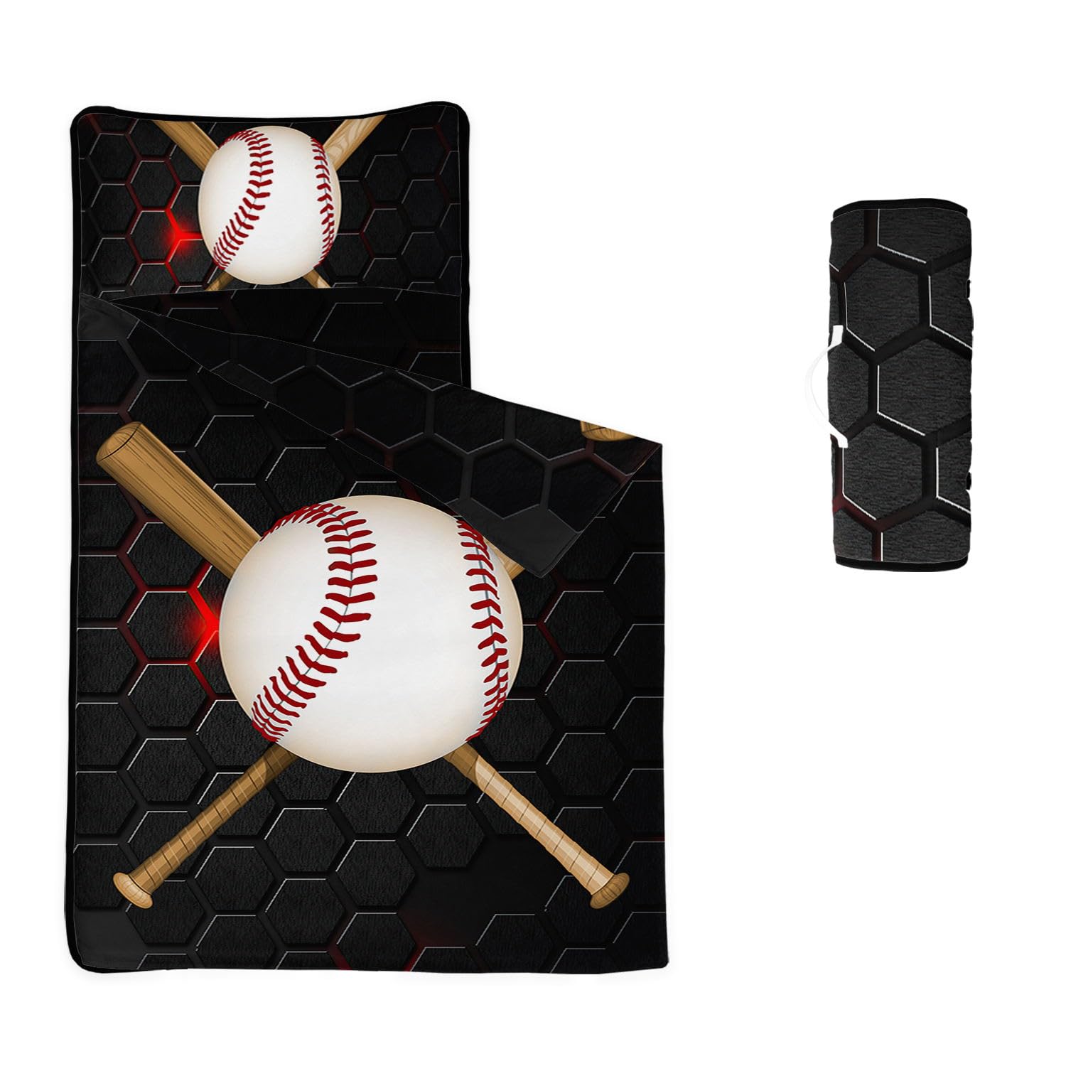 HOSIMA Nap Mat -Baseball Sleeping Bag with Removable Pillow - Daycare and Sleepovers Preschool Kindergarten Bedding Set(Baseball Standard) — image 1