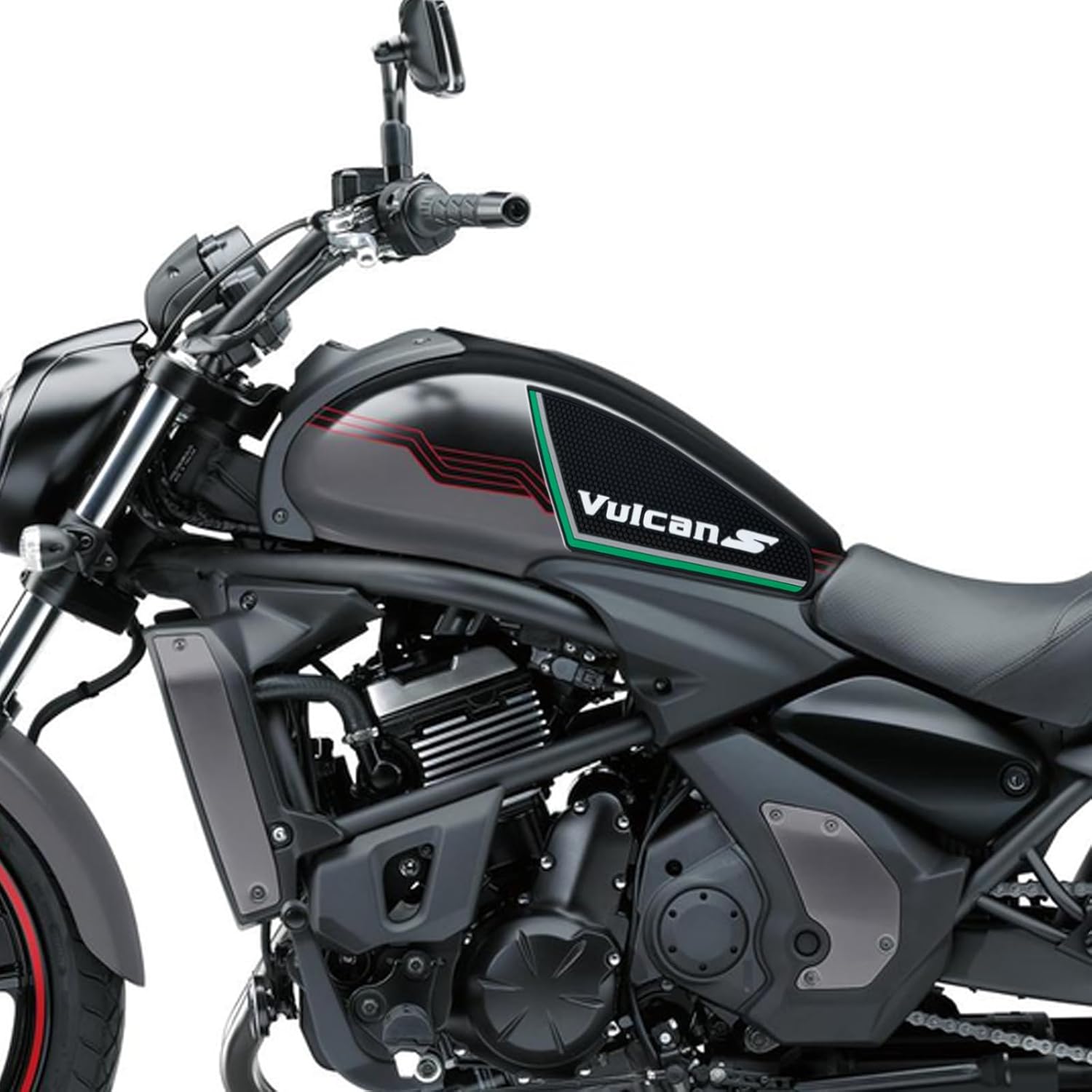For Vulcan S 650 VN650 vulcan s 650 2018-2026 Motorcycle side fuel tank pad fuel tank pad protection sticker decal fuel tank knee pad traction fuel tank pad accessories (green)