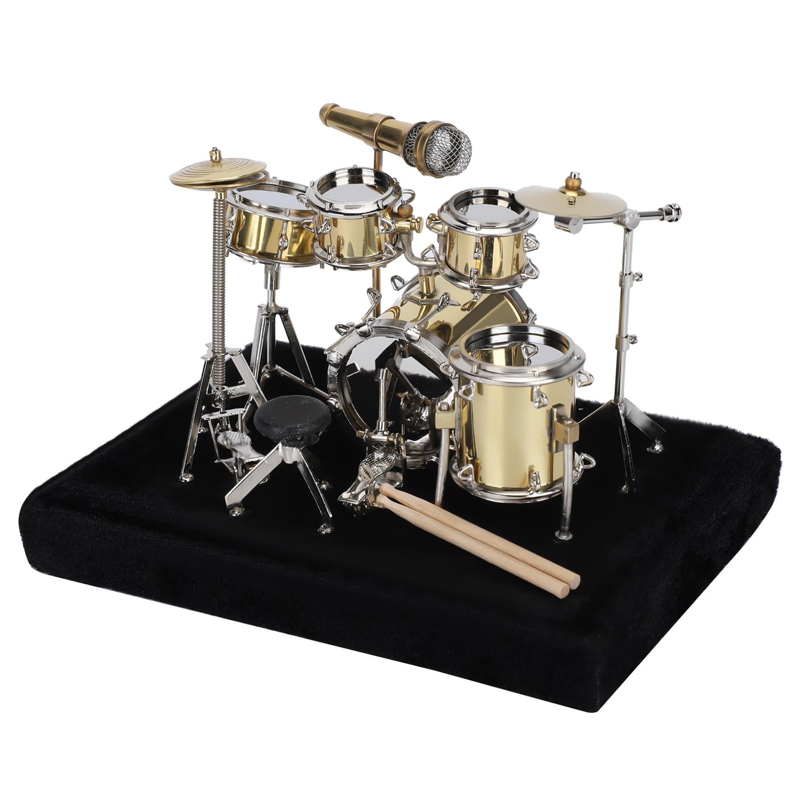 Jenngaoo Mini Modelo de Tambor, Conjunto de Batería Instrumentos Musicales en Miniatura, Adornos Exhibición de Modelo, Decoración Día de Graduación