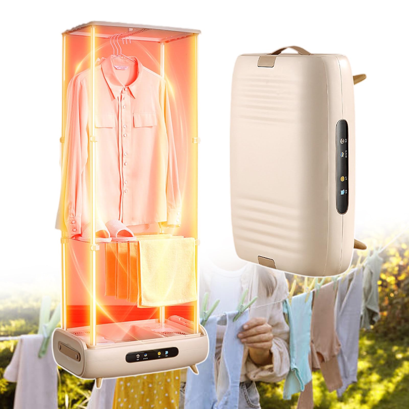 Secadora De Ropa Eléctrica De 800 W, Secadora De Ropa Plegable, Circulación De Flujo De Calor De 360°, Secadora De Ropa A Vapor para Interiores, para Viajes, Campamentos