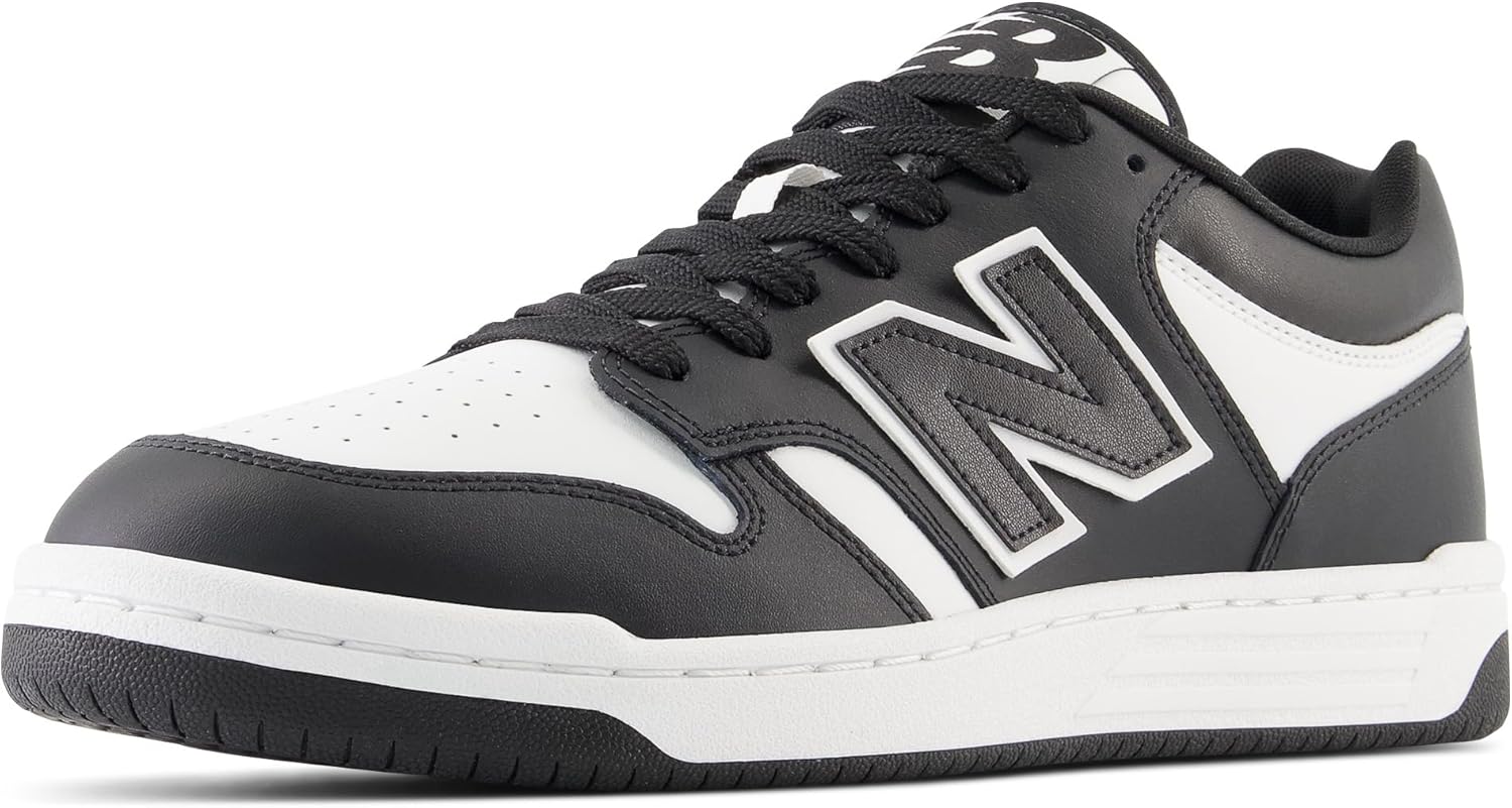 New Balance Unisex-Adult BB480 V1 Sneaker, White/Black, 5.5