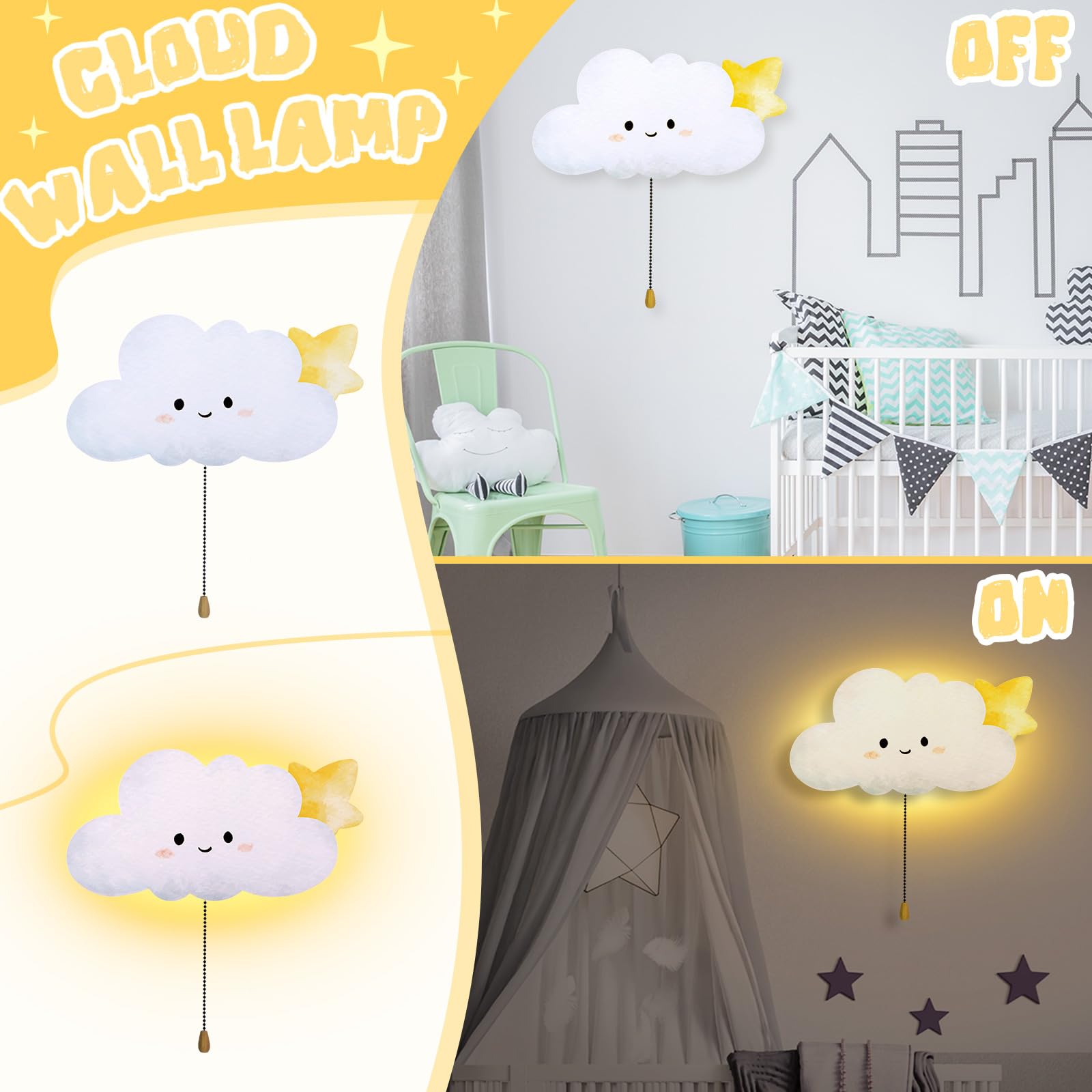 Cloud Lights - Cloud Light With Remote, Rechargeable Cloud Lamp, Cloud Lights For Bedroom, Cloud Wall Decor For Nursery, Cloud Lamps For Bedrooms With - View #12