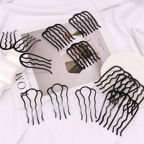 Miniatura 7 de Chanaco 12 peines laterales de metal para el cabello, horquillas francesas, accesorios para el cabello para mujeres, tenedor en forma de U, palos de