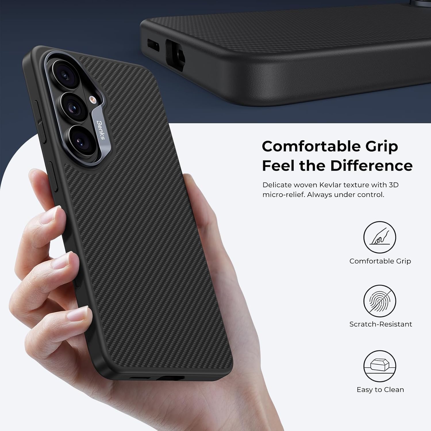 BENKS ArmorPro Case for S26, MagSafe Compatible Military-Grade Protective Case, Built with Dupont Kevlar 600D Fiber & TPU, Aluminum Camera Protection