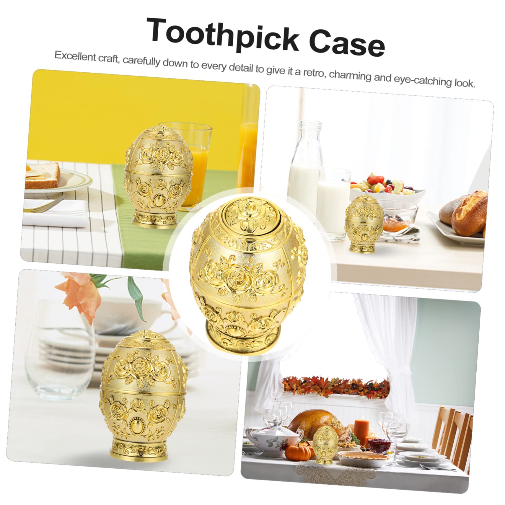 OFFSCH Automatic Toothpick Dispenser Elegant Engraved Toothpick Holder for Home Office Restaurant and Cafe Stylish Design present for Special Occasions