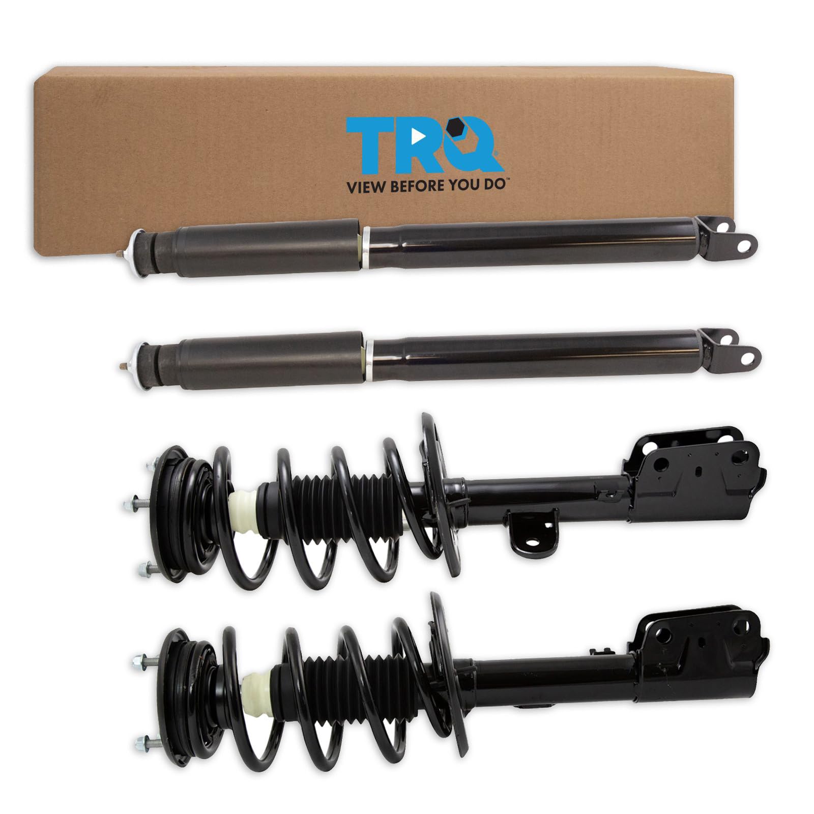 TRQ Front and Rear Complete Strut Assembly &amp; Shock Absorber Kit Complete Strut &amp; Coil Spring Assembly Compatible with 2013-2019 Ford Explorer Police Interceptor Utility
