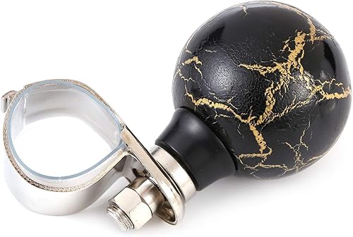 Miniatura 7 de Arenbel Perilla suicida con control de giro para automóvil, estilo bola de mármol, giratoria, mango de agarre para la mayoría de vehículos,