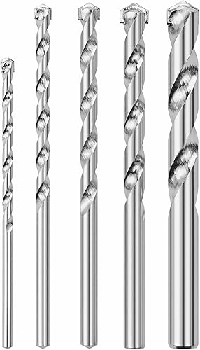 BOSCH BM5005 - Juego surtido de puntas de carburo de mampostería giratoria en espiral rápida de 5 piezas para aplicaciones de perforación rotativa