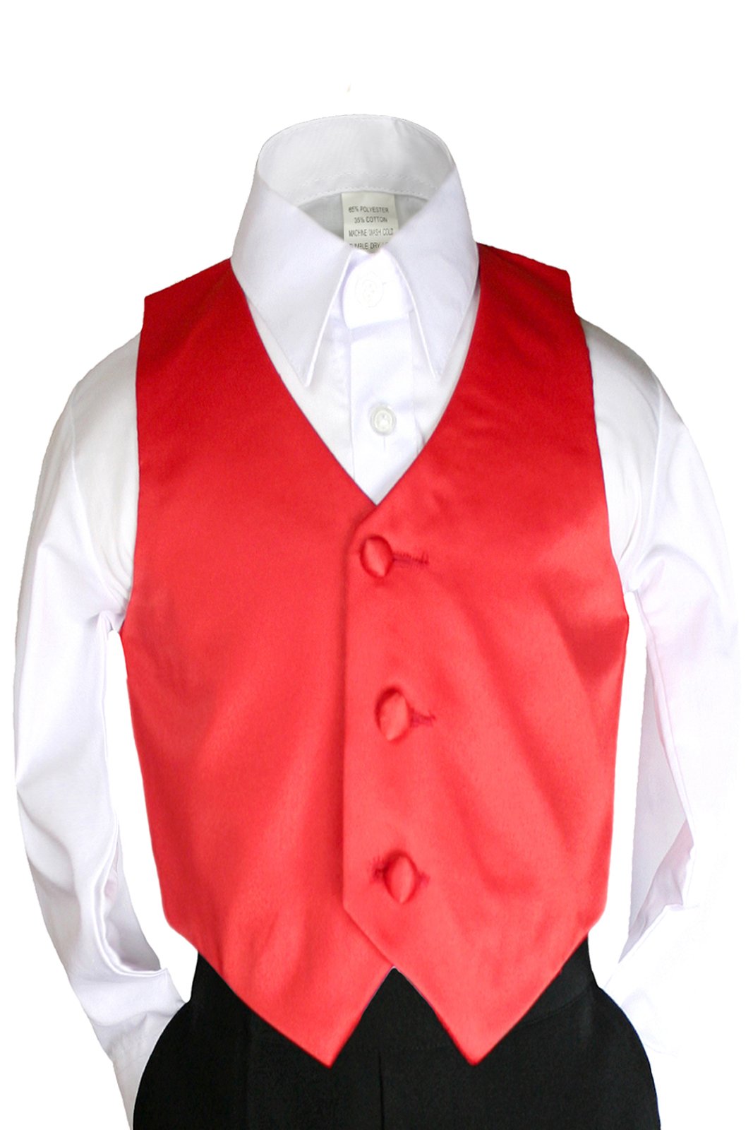 Red Satin Vest Only for Baby Kid Teen Boy Wedding Party Formal Suit sz Sm-28 (22)