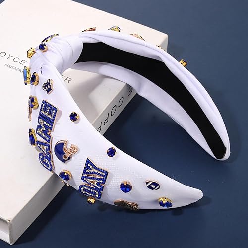 Vista 51 de Diadema de fútbol para mujer, diadema anudada de cristal con diamantes de imitación, adornada para el día del juego, accesorios de fútbol para mamá