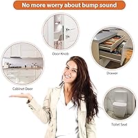 Vista 5 de Parachoques para puerta de gabinete, 100 piezas de almohadillas de goma autoadhesivas con amortiguación de sonido, puntos circulares de doble