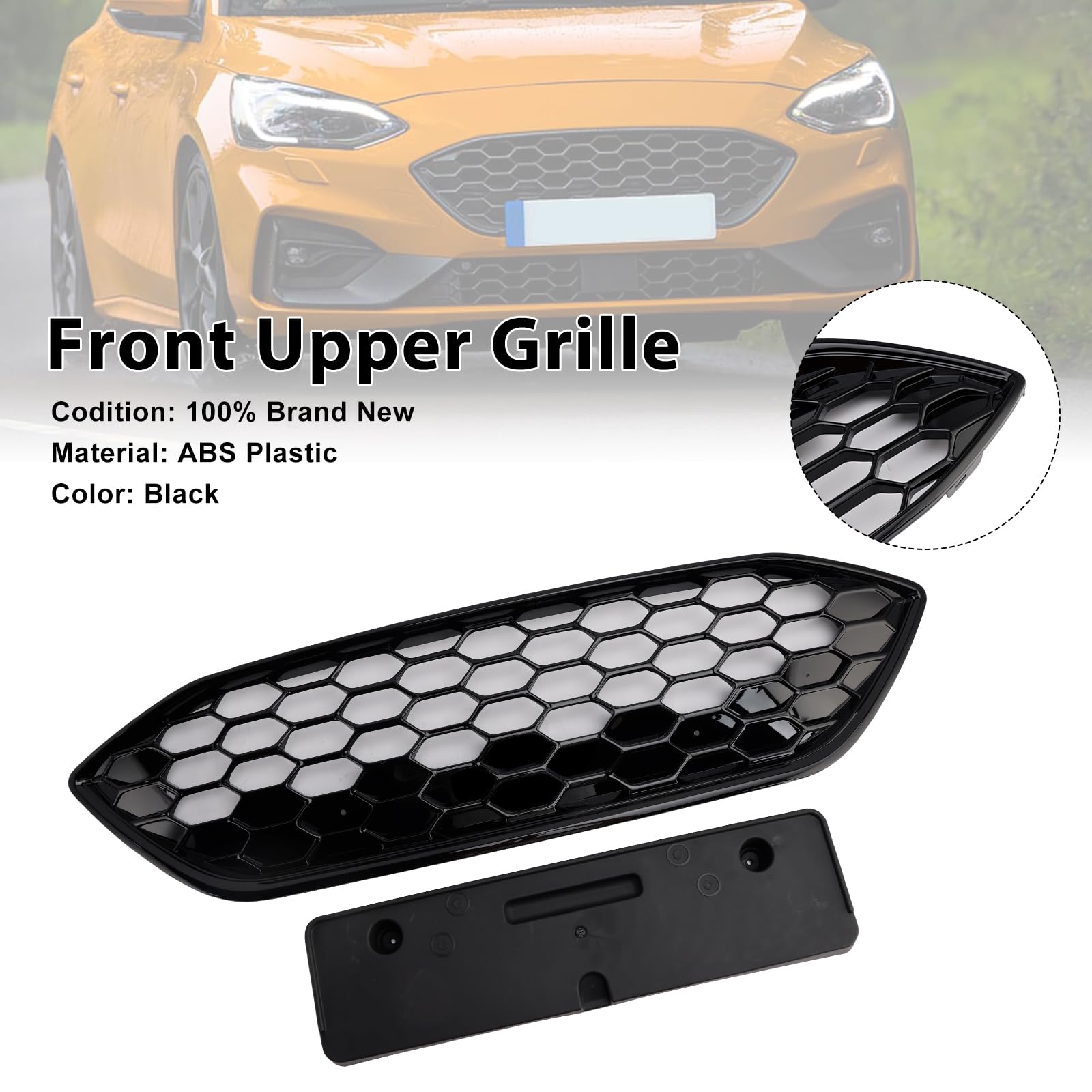 Griglia paraurti Anteriore Gloss Black Front Bumper Grille Fit for Ford Focus ST + ST Line MK4 2018-2021 (No Logo)