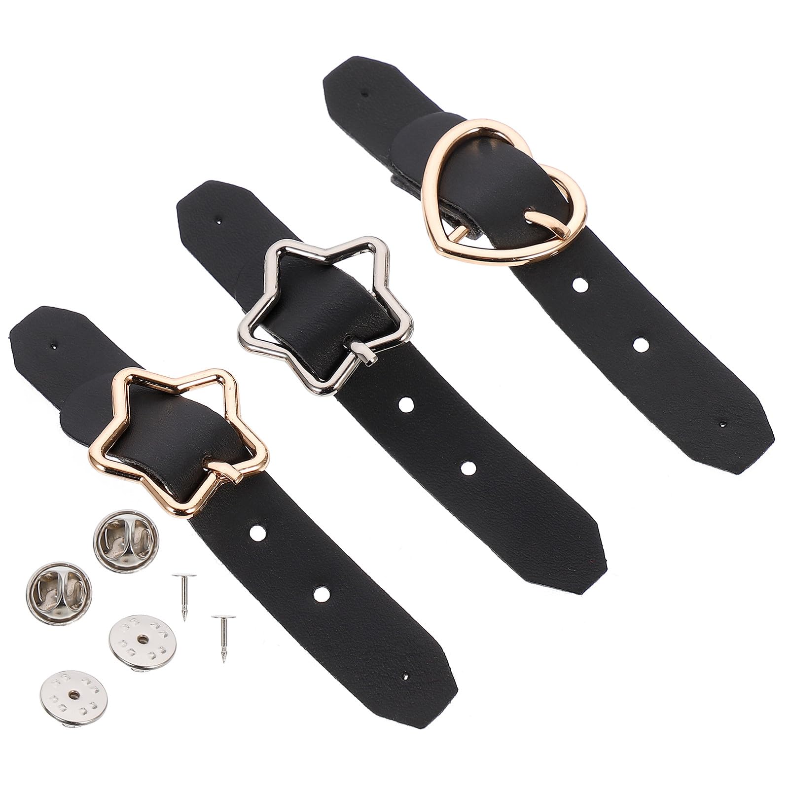 3 Stück Leder Schnallen für Plisseerock mit Seitlicher Pu Metall Dekoration Rostfrei und Stilvoll für Selbstgemacht Liebhaber und Faltenrock Zubehör
