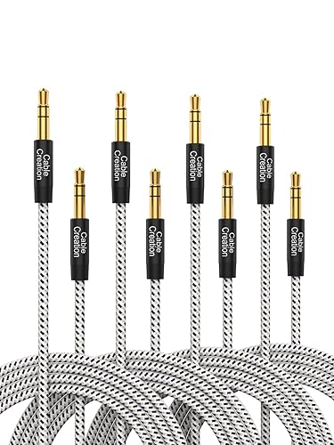 Miniatura 19 de CableCreation Cable auxiliar largo (20 pies/19.7 ft), cable de audio de 0.138 in macho a macho, cable auxiliar trenzado de alta fidelidad de 1/8