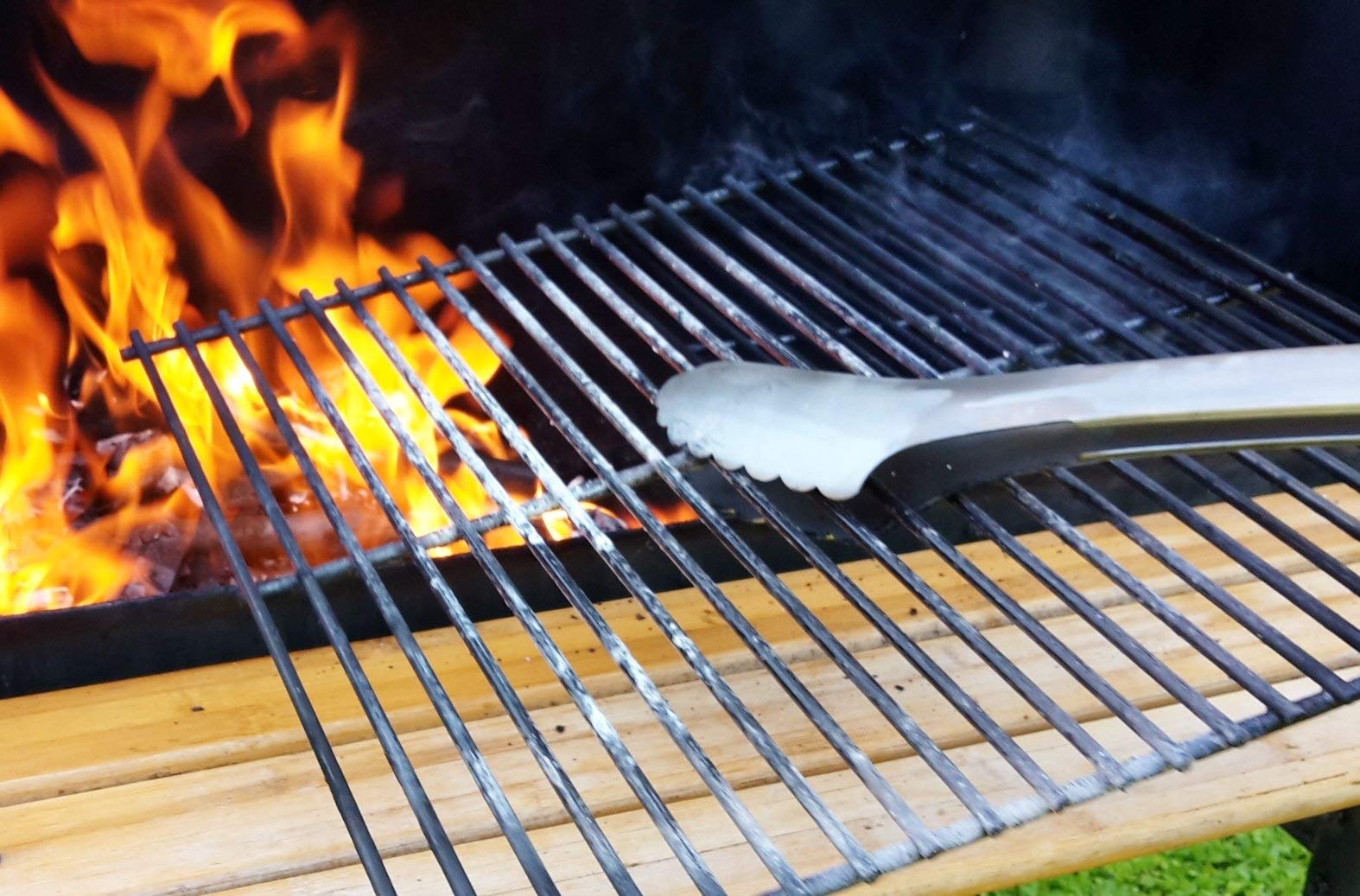 DUE BUOI Pinza da BBQ in Acciaio Inox - Manico in OLIVO