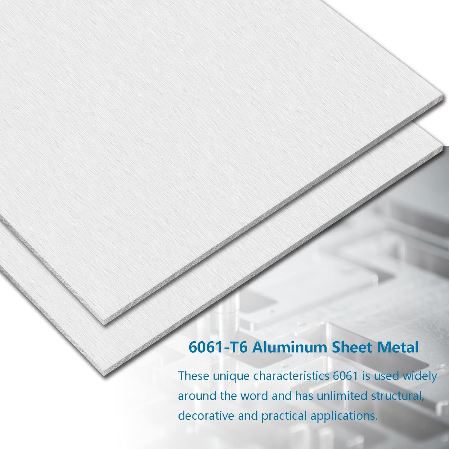 1/4Inch Thick Aluminum Sheet Plate, 6” x 12” Heavy Duty Aluminum Sheets Plates with Protective Film, 6061 Flat Plain Panel Plate Solid Metal Sheet Plate for Crafting Structural Framing Base Plate