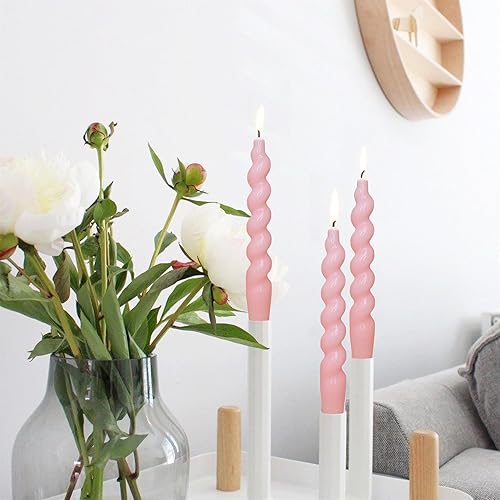 Miniatura 4 de Vela cónica en espiral de 7.5 pulgadas, sin vela, para el día de San Valentín, velas largas sin goteo, velas largas hechas a mano para decoración de