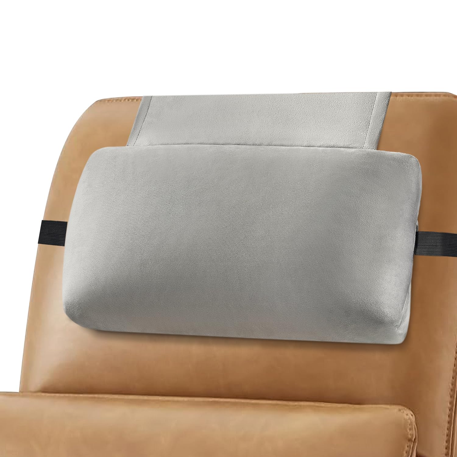 Head Recliner Pillow Adjustable Shredded Memory Foam Headrest Pillows for Recliner Chairs,Non-Slip Velvet Cushion for Pain Relief Neck Support Pillow for Travel Home Sofa Armchair with Zipper Cover