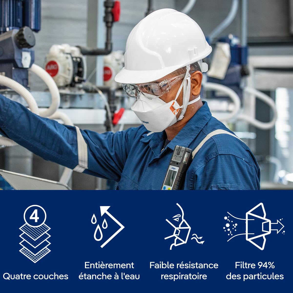 Dräger X-plore 1920 Masque FFP2 contre la poussière et les particules fines, Masque de protection respiratoire jetable certifié CE