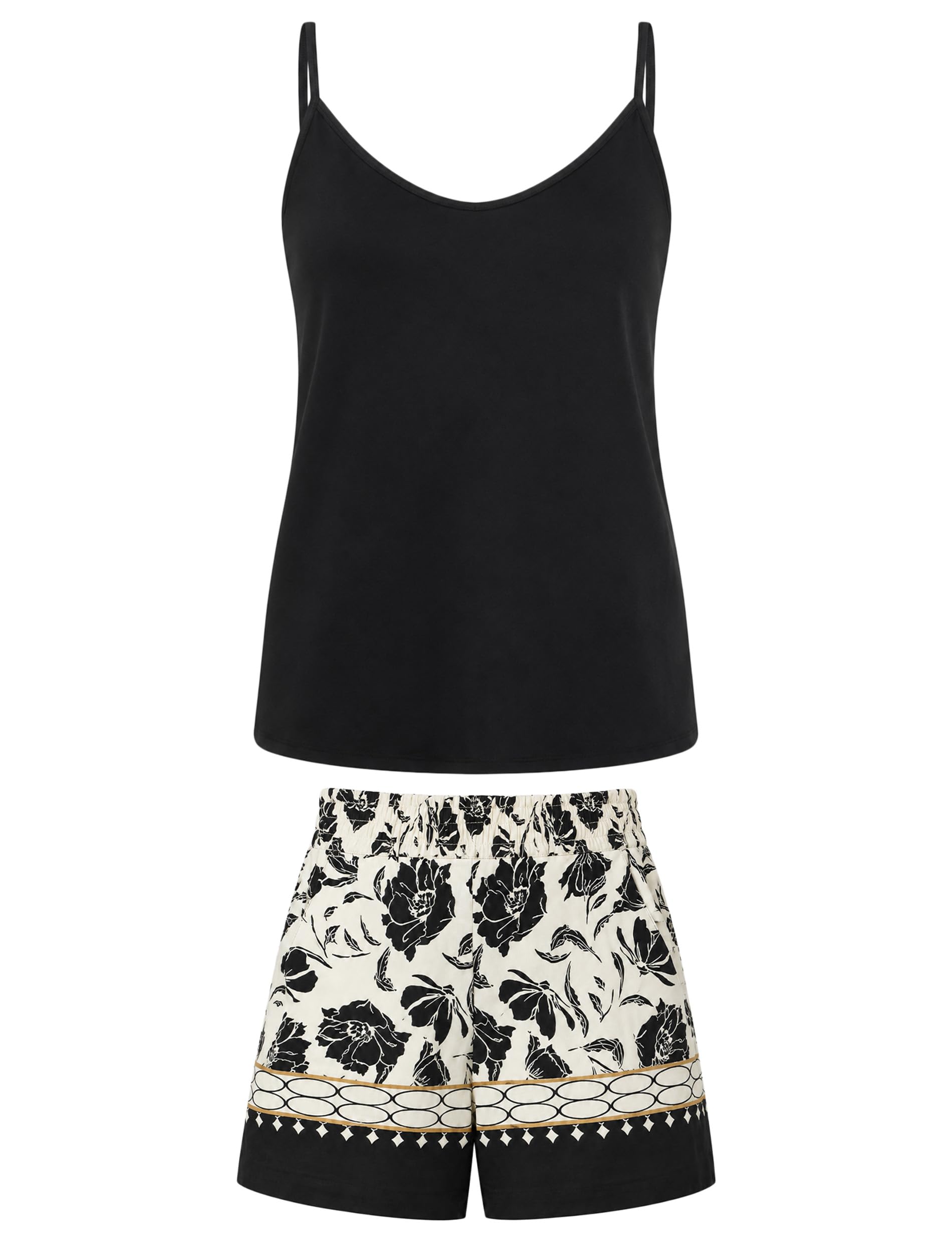 Vivisence Mujer Conjunto Pijama Top Shorts Y Bata Algodón Suavidad Diaria