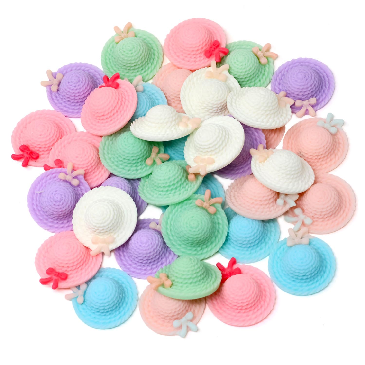 Dijes de limo para fundas de teléfono y álbumes de recortes con mini sombreros de paja Honbay