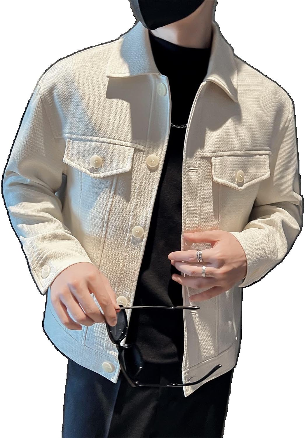 Autumn And Winter Men' Casual Loose Jacket Business Retro Slim Lapel Singlebreasted Coat - Jackets