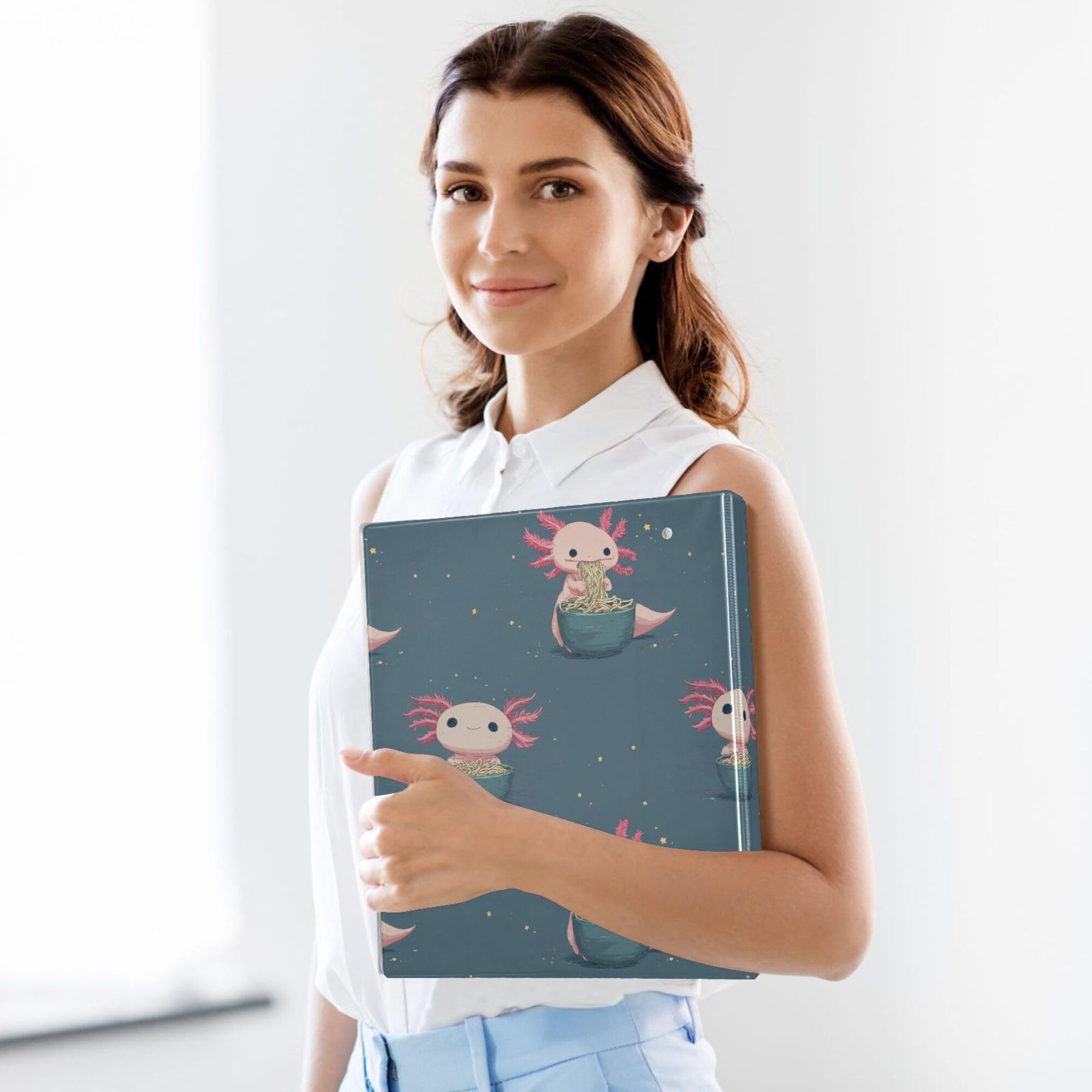 Raccoglitore ad anelli rotondi da 1 e 1/2 pollici con tasche interne, confezione di raccoglitori per studenti universitari con copertina rigida