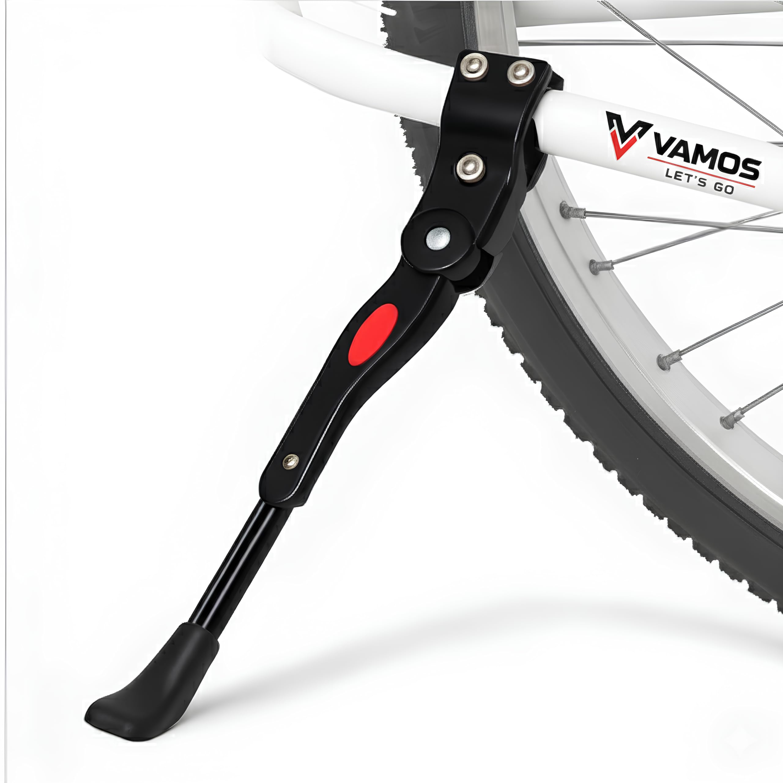 VAMOS® Adjustable Alloy Cycle Stand | Heavy Duty Bicycle Kickstand with Anti-Slip Foot | Universal Side Stand for 24–29 Inch MTB, Road & Gear Bicycles | Durable & Rust-Proof Adjustable Height Design