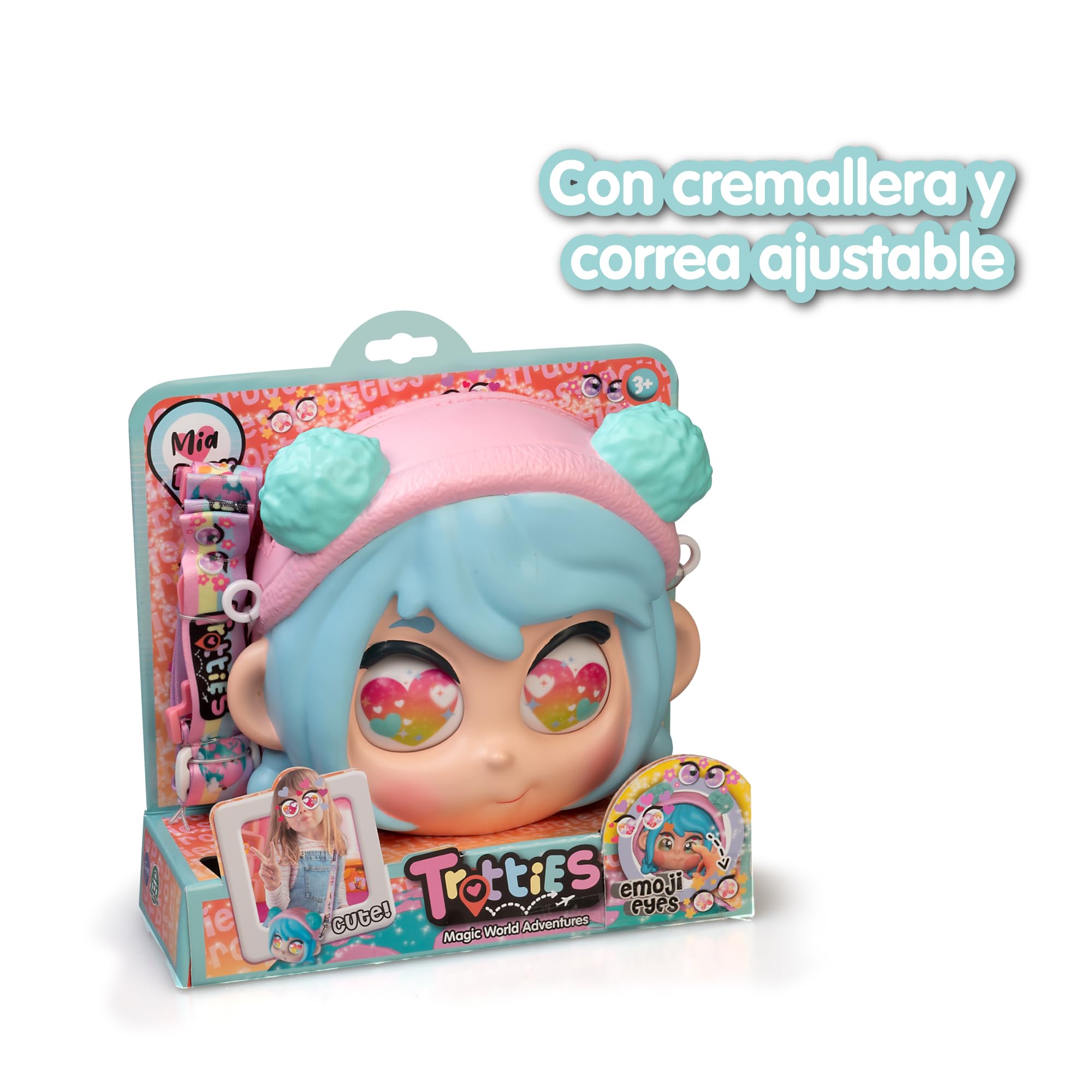 Trotties - Bolsito Emoji MIA, Bolso Infantil con Ojos Emojis cambiantes para niños y niños +3 años Famosa (TFT28300)